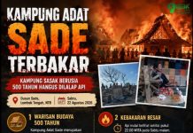 Kebakaran Hebat di Desa Sade Lombok